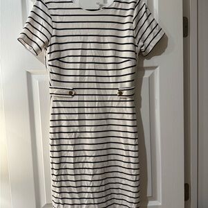 Striped Navy and White Dress - banana republic